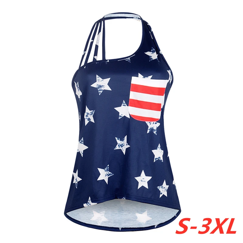 Summer Hot Women's Clothing Sweet Print American Flag Female Small Vest Sling T-Shirt Sexy Halter Versatile One-Shoulder Vest
Summer Hot Women's Clothing Sweet Print American Flag Female Small Vest Sling T-Shirt Sexy Halter Versatile One-Shoulder Vest