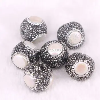 10PCS Pave Crystal Pearl Bead, Fresh Water Pearl Side Hole Beads, Connector Jewelry
10PCS Pave Crystal Pearl Bead, Fresh Water Pearl Side Hole Beads, Connector Jewelry