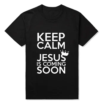 Keep Calm Jesus Is Coming Soon Catholic God Christian T Shirts Men Cotton Casual Man
Keep Calm Jesus Is Coming Soon Catholic God Christian T Shirts Men Cotton Casual Man