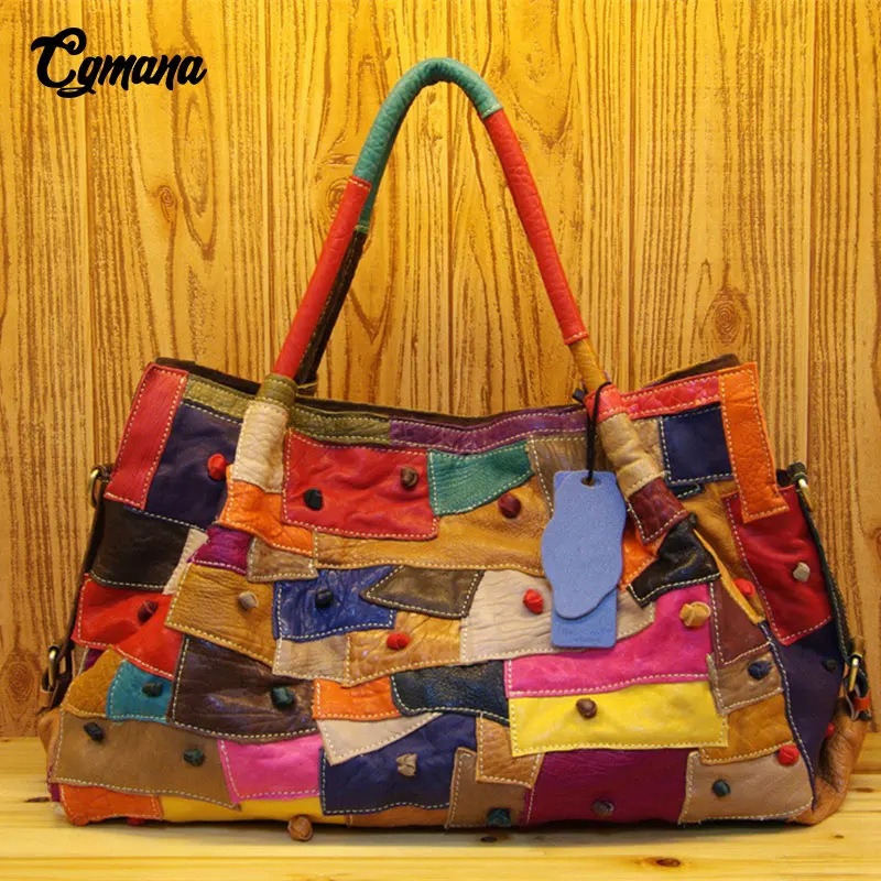 CGmana 100% Genuine Leather Women Handbag National Style Color Irregular Stitching Soft Genuine Leather Shoulder Messenger Bags
CGmana 100% Genuine Leather Women Handbag National Style Color Irregular Stitching Soft Genuine Leather Shoulder Messenger Bags