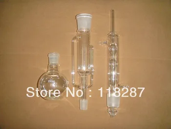 250ml Soxhlet Extractor with condenser,extractor and one 250ml flat bottom flask,lab glassware
250ml Soxhlet Extractor with condenser,extractor and one 250ml flat bottom flask,lab glassware