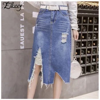 Spring Summer New Fashion Denim Skirt Women High Waist Casual Vintage Hole Skirt A-line Tie Empire Long Denim Jeans Midi Skirt
Spring Summer New Fashion Denim Skirt Women High Waist Casual Vintage Hole Skirt A-line Tie Empire Long Denim Jeans Midi Skirt