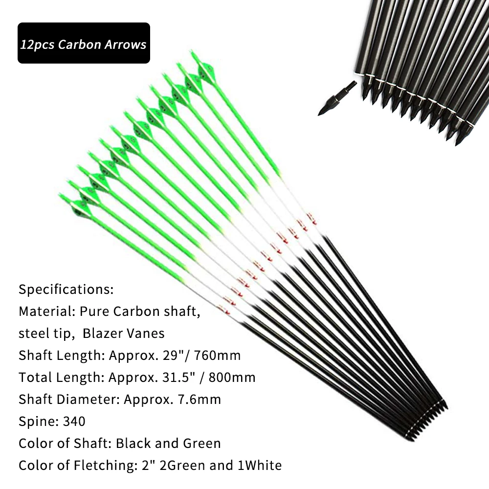 6/12 pcs 32 Inches Spine 340 Pure Carbon Arrow Crossbow For Compound Bow Hunting Shooting Archery Bow
6/12 pcs 32 Inches Spine 340 Pure Carbon Arrow Crossbow For Compound Bow Hunting Shooting Archery Bow