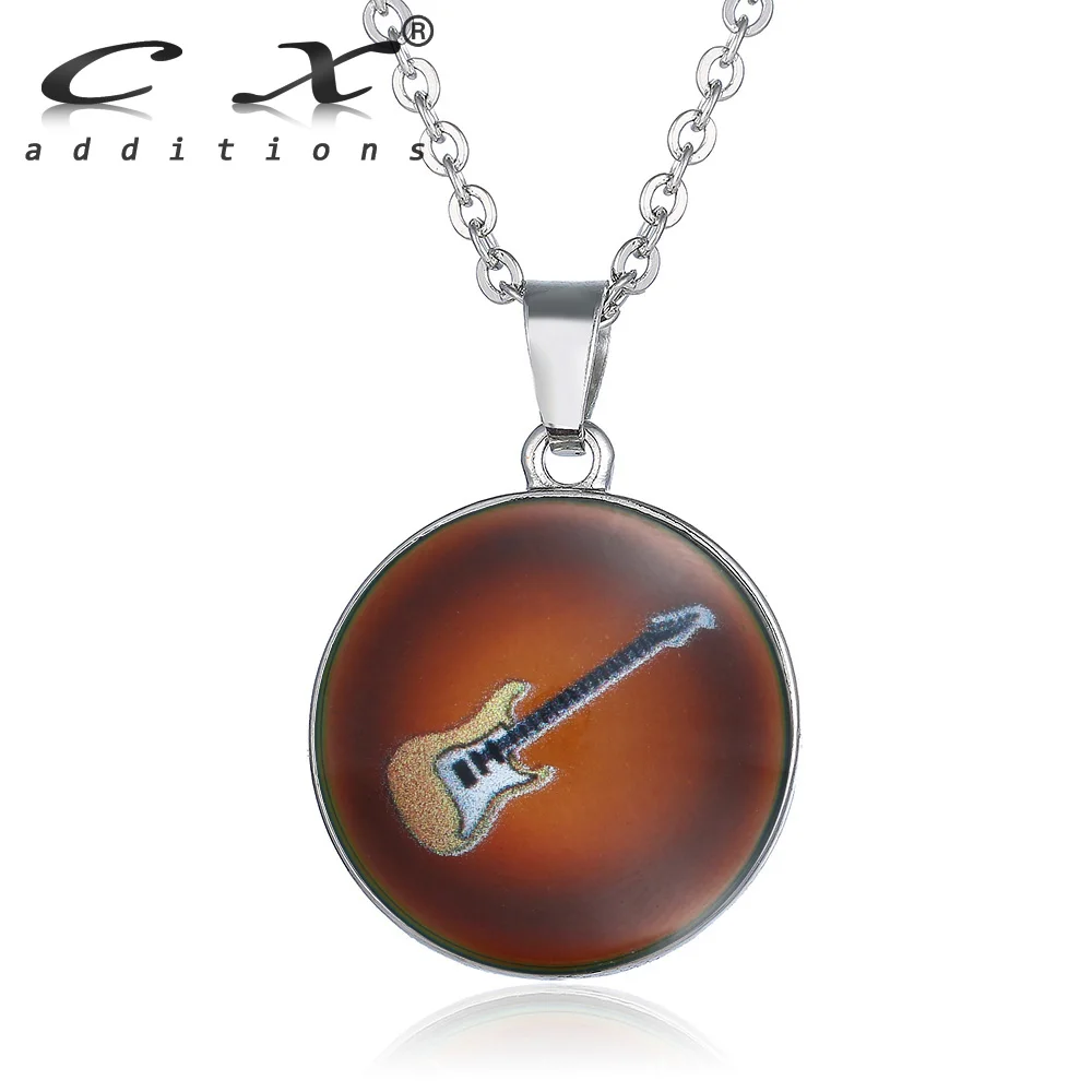 VisionMood Silver Music Guitar Pendant Neckalce Mood Choker chain Necklace Mood Change Color by Temperature woman girl
VisionMood Silver Music Guitar Pendant Neckalce Mood Choker chain Necklace Mood Change Color by Temperature woman girl