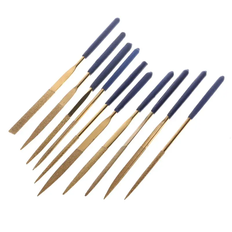 10Pcs Titanium Diamond Coating Needle File Set Metal Working Craft Jewelry Repair Tools 140mm x 3mm
10Pcs Titanium Diamond Coating Needle File Set Metal Working Craft Jewelry Repair Tools 140mm x 3mm