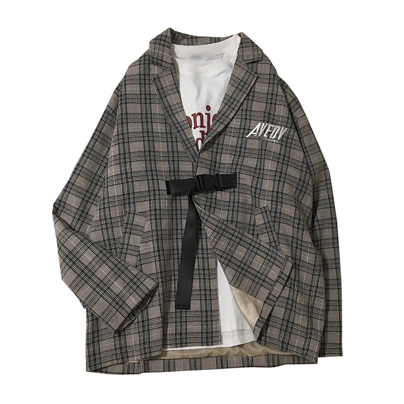 Men Fashion Casual Plaid Jacket Male Japan Harajuku Streetwear Hip Hop Loose Suit Coat Overcoat Autumn Spring Clothing
Men Fashion Casual Plaid Jacket Male Japan Harajuku Streetwear Hip Hop Loose Suit Coat Overcoat Autumn Spring Clothing