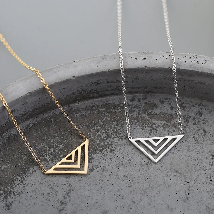 925 sterling silver hollow simple triangle necklaces pendant fashion sterling-silver-jewelry statement necklace for Women
925 sterling silver hollow simple triangle necklaces pendant fashion sterling-silver-jewelry statement necklace for Women