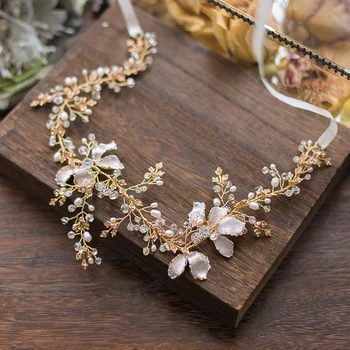 Bridal Gold Leaf Headband Tiara Pearls Hair Jewelry Handmade Wedding Accessories Women Prom Headpiece
Bridal Gold Leaf Headband Tiara Pearls Hair Jewelry Handmade Wedding Accessories Women Prom Headpiece