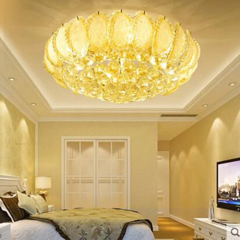 European style gold led cornucopia crystal lamp living room lighting ceiling lamp bedroom study round restaurant LED lighting
European style gold led cornucopia crystal lamp living room lighting ceiling lamp bedroom study round restaurant LED lighting