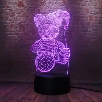 Flash Model 3D Nightlight Visual Illusion LED 7 Colors Changing Light Desk Decor Christmas Teddy Bear Figure Toys
Flash Model 3D Nightlight Visual Illusion LED 7 Colors Changing Light Desk Decor Christmas Teddy Bear Figure Toys