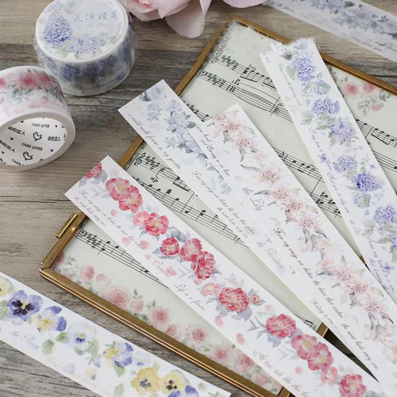 1 Pcs Kawaii Washi Tapes DIY Japanese Paper Flower with Poetry Masking Tape Decorative Adhesive Tapes Scrapbooking Stickers
1 Pcs Kawaii Washi Tapes DIY Japanese Paper Flower with Poetry Masking Tape Decorative Adhesive Tapes Scrapbooking Stickers