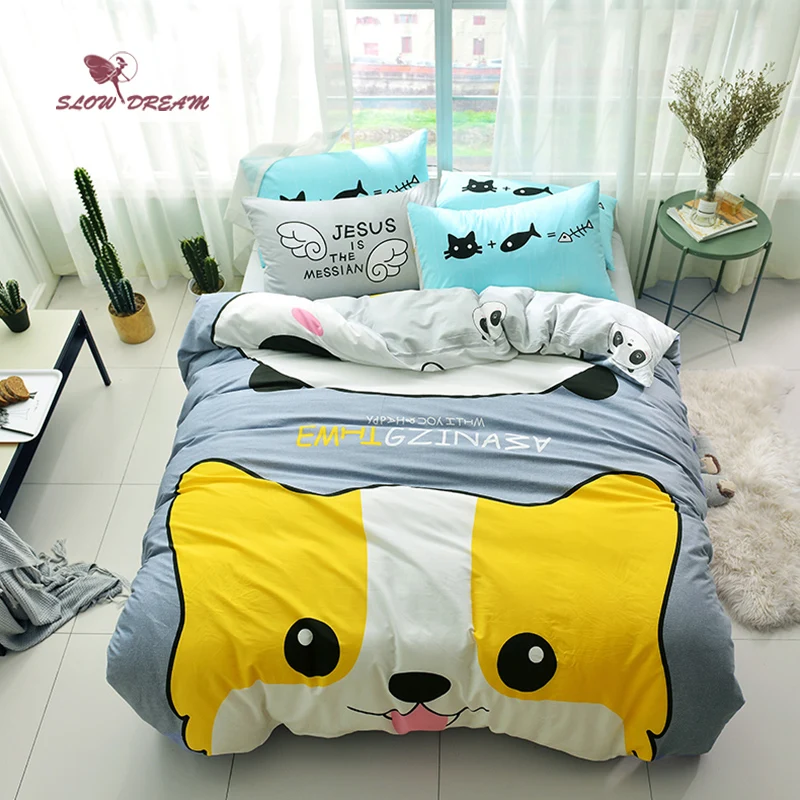 SLOWDREAM 100% Cotton Cartoon Bedding Set Nordic Bed Cover Double Sheet Bedspread Queen King Size Bed Linen Set Adult Bedclothes
SLOWDREAM 100% Cotton Cartoon Bedding Set Nordic Bed Cover Double Sheet Bedspread Queen King Size Bed Linen Set Adult Bedclothes