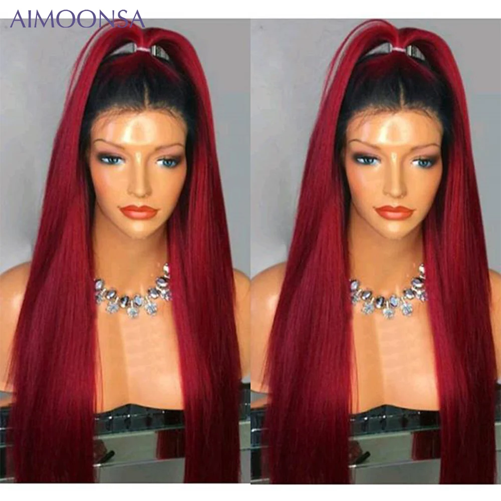 Red Glueless Lace Front Human Hair Wigs For Black Root Women Burgundy Straight 360 Lace Frontal Wig Pre Plucked With Baby Hair
Red Glueless Lace Front Human Hair Wigs For Black Root Women Burgundy Straight 360 Lace Frontal Wig Pre Plucked With Baby Hair
