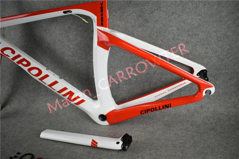 Clearance T1000 3K/1K White-Red MCipollini NK1K carbon road bike frame CARROWTER bicycle frameset with Matte/Glossy for selection 16