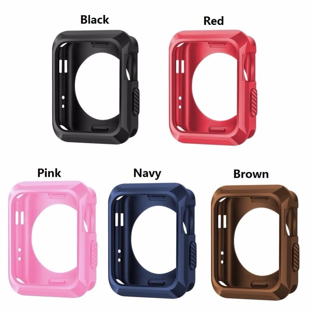 

Universal Slim Rugged Protective TPU iWatch Case 5 Colors Combination Pack for Apple Watch Series 3 Series 2 Series 1 38mm 42mm