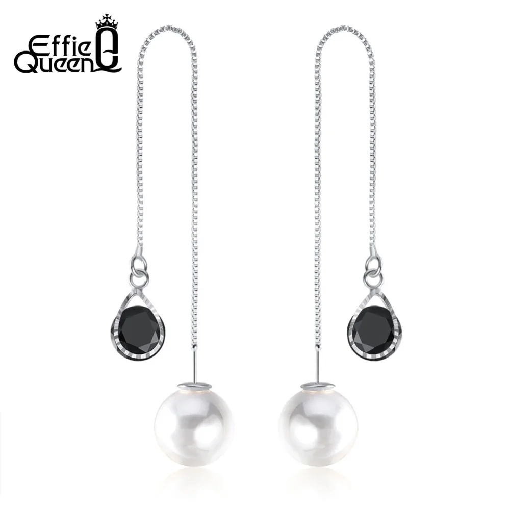 Effie Queen Rose Gold-color Imitation Pearl Earrings Lovely Long Drops Zircon Earring Jewelry Gift Wholesale Drop-shipping DDE27
Effie Queen Rose Gold-color Imitation Pearl Earrings Lovely Long Drops Zircon Earring Jewelry Gift Wholesale Drop-shipping DDE27