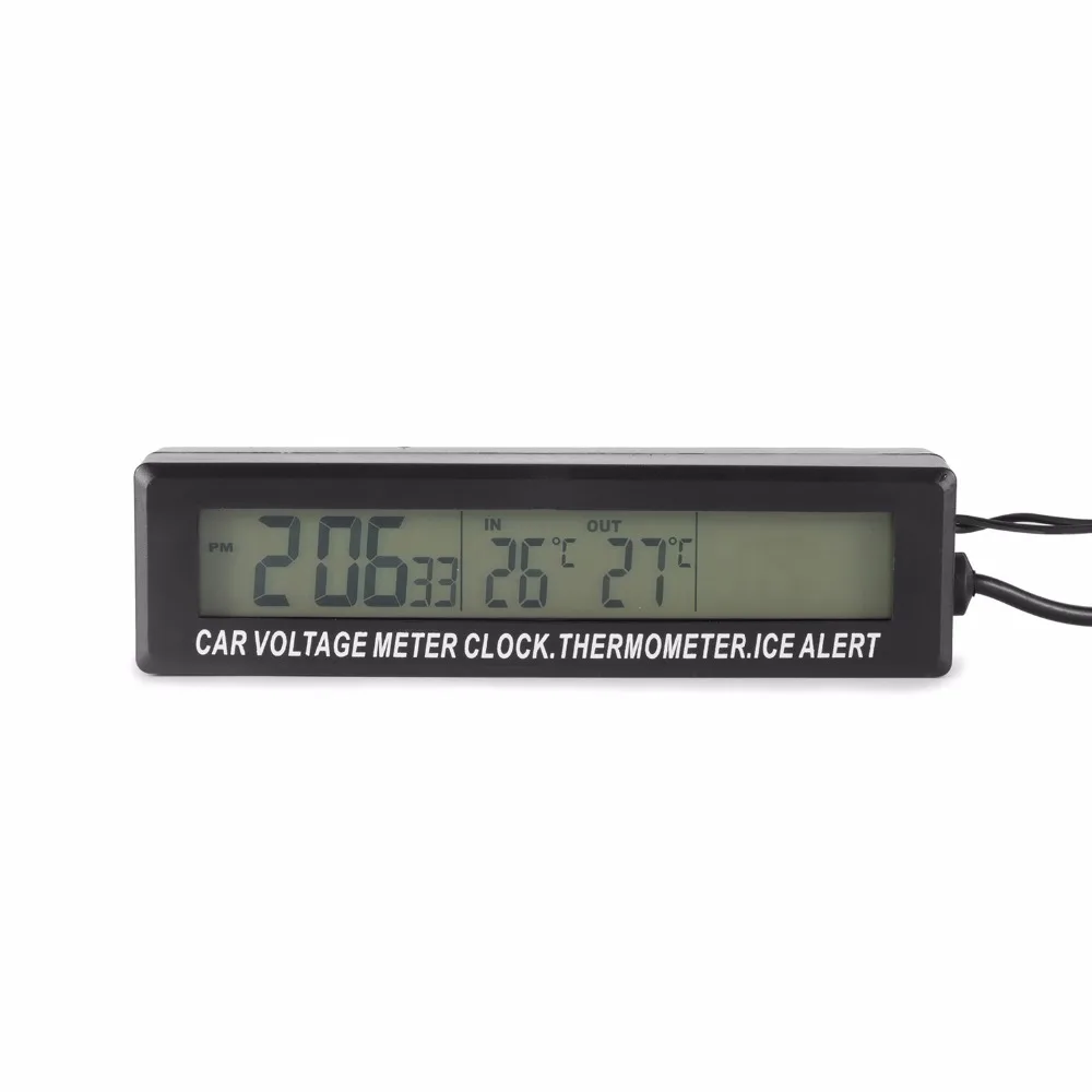3-in-1 12V Digital LCD Display Auto Car Inside/Outside Temperature Thermometer Dashboard Clock Voltage Meter Monitor Gauge
3-in-1 12V Digital LCD Display Auto Car Inside/Outside Temperature Thermometer Dashboard Clock Voltage Meter Monitor Gauge