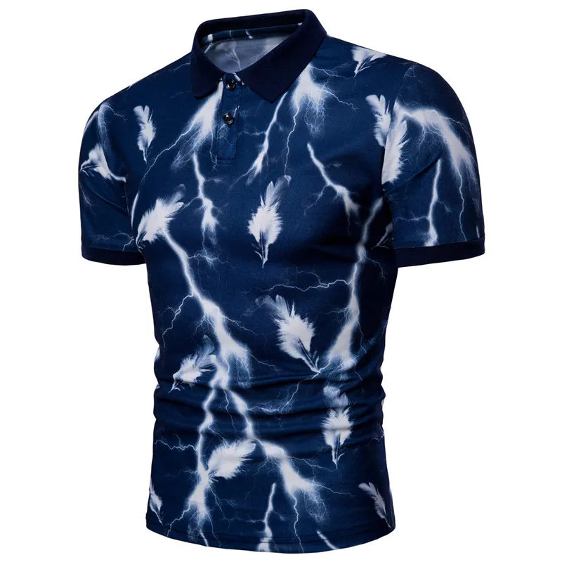 2018 Summer New Brand Men'S Wear Euclidean Size Men'S Lightning Feather Printed Polo Shirt Short Sleeved Lapel Elastic POLO
2018 Summer New Brand Men'S Wear Euclidean Size Men'S Lightning Feather Printed Polo Shirt Short Sleeved Lapel Elastic POLO