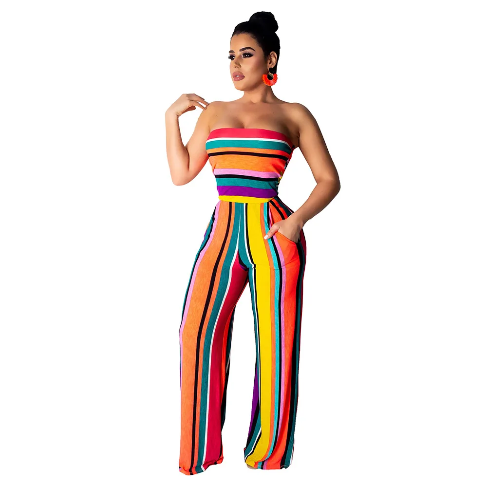 Spring Summer Women Jumpsuit Bodycon Playsuit Bodysuit Overalls Rompers Plus Size Sexy Striped Rainbow Jumpsuits
Spring Summer Women Jumpsuit Bodycon Playsuit Bodysuit Overalls Rompers Plus Size Sexy Striped Rainbow Jumpsuits
