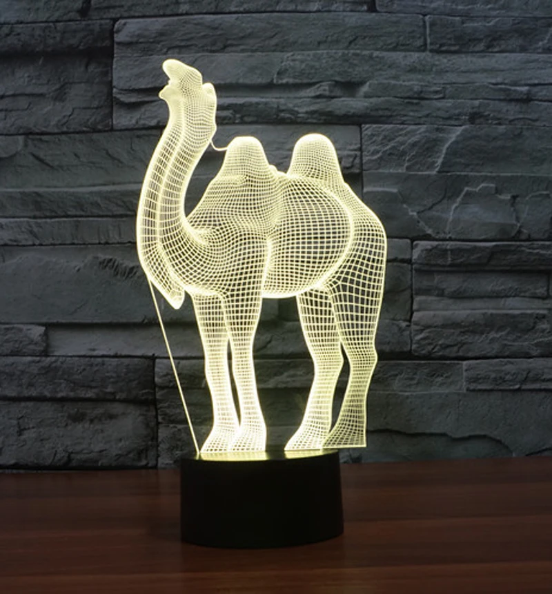 Cartoon Camel 3D Illusion LED Night Light 7 Colors Dimming Table Lamp Christmas For Children Kids Bedroom Lamp Holiday Lighting
Cartoon Camel 3D Illusion LED Night Light 7 Colors Dimming Table Lamp Christmas For Children Kids Bedroom Lamp Holiday Lighting