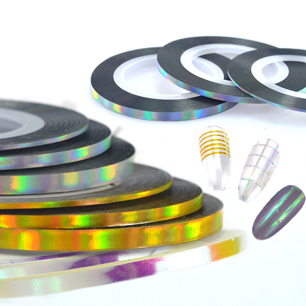 3Rolls Laser Nail Striping Tape Line Decals 1mm 2mm 3mm Gold Silver Holo Stickers Holographic 3d Adhesive Nail Tips Decor LA449
3Rolls Laser Nail Striping Tape Line Decals 1mm 2mm 3mm Gold Silver Holo Stickers Holographic 3d Adhesive Nail Tips Decor LA449
