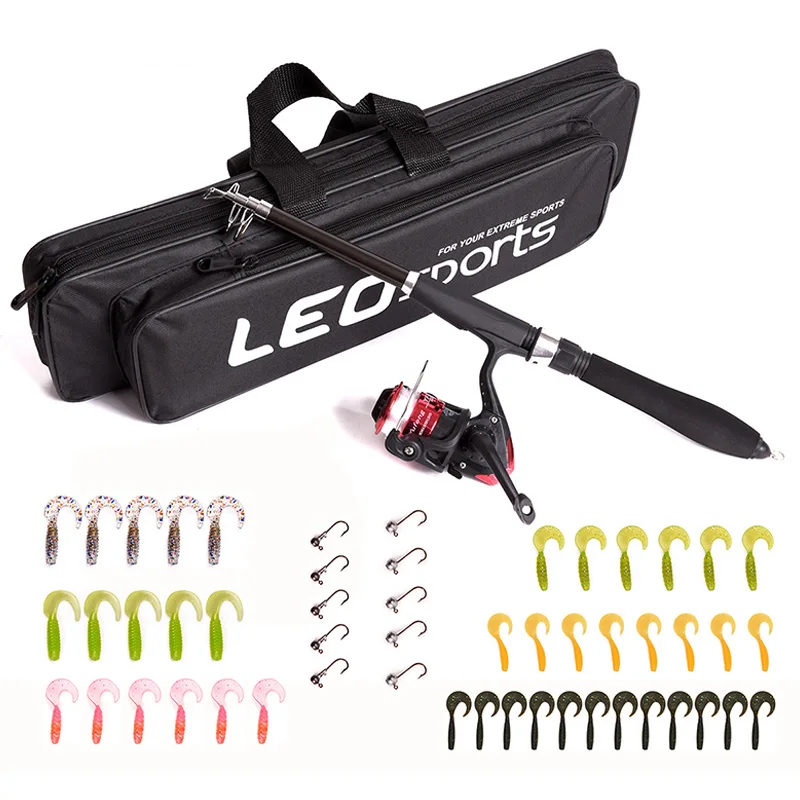 1.3/1.6 M Mini Portable Fishing Rod Lure Spinning Wheel 42pcs Soft Bait 10pcs Lead Head Hooks Line Gear Set Fishing Tools
1.3/1.6 M Mini Portable Fishing Rod Lure Spinning Wheel 42pcs Soft Bait 10pcs Lead Head Hooks Line Gear Set Fishing Tools
