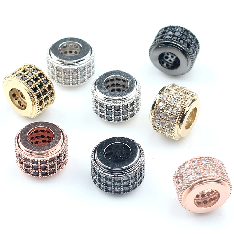 3pcs/lot CZ Cylinder Crystal Charm Beads Metal Brass Micro Pave Zircon Round Space Beads Fit Women Bracelets DIY Jewelry Making
3pcs/lot CZ Cylinder Crystal Charm Beads Metal Brass Micro Pave Zircon Round Space Beads Fit Women Bracelets DIY Jewelry Making