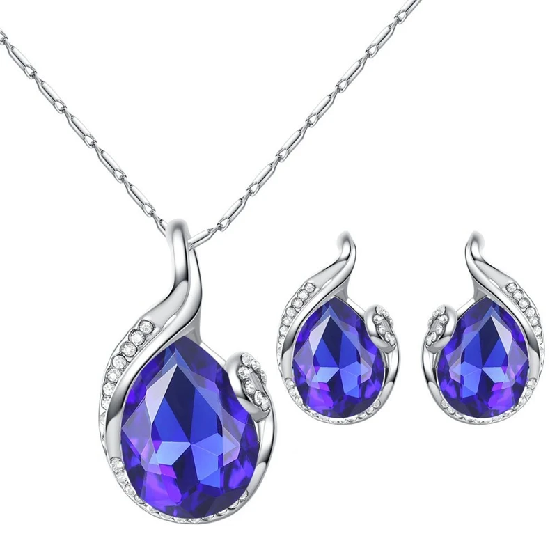 New Style Necklace Earrings Diamond Crystal Elegant Water Drops Women Girls Jewellery Set of Crystal Pendant Necklace+Earrings
New Style Necklace Earrings Diamond Crystal Elegant Water Drops Women Girls Jewellery Set of Crystal Pendant Necklace+Earrings