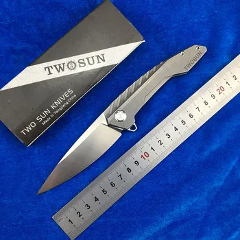 TWO SUN TS05 D2 blade Tactical Flipper ball brearing folding knife titanium camping hunt Pocket knives outdoor Survival EDC Tool 
TWO SUN TS05 D2 blade Tactical Flipper ball brearing folding knife titanium camping hunt Pocket knives outdoor Survival EDC Tool