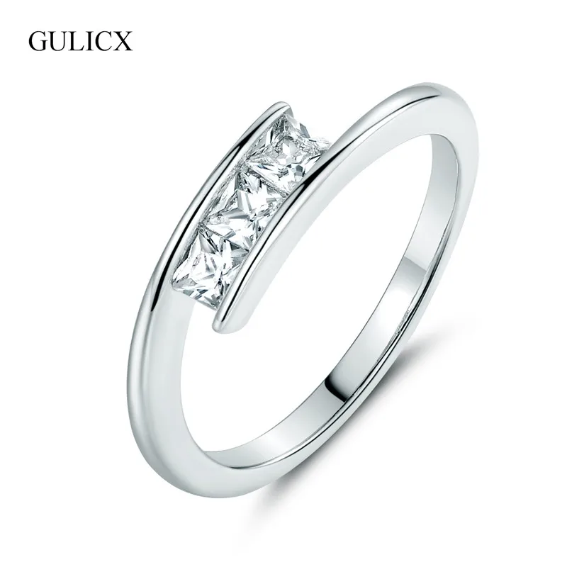 GULICX Fashion Engagement Finger Princess Ring for Women White Gold-color Square Crystal Cubic Zircon Wedding Jewelry R078
GULICX Fashion Engagement Finger Princess Ring for Women White Gold-color Square Crystal Cubic Zircon Wedding Jewelry R078
