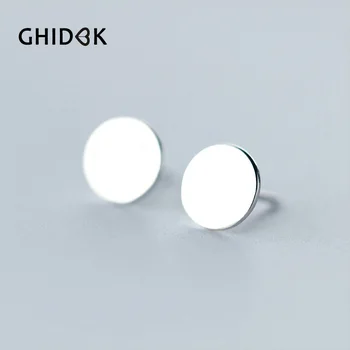 GHIDBK Simple Style 925 Sterling Silver Round Shape Ear Studs Smooth Geometric Stud Earrings Coin Disc Small Tiny Stud Earrings
GHIDBK Simple Style 925 Sterling Silver Round Shape Ear Studs Smooth Geometric Stud Earrings Coin Disc Small Tiny Stud Earrings