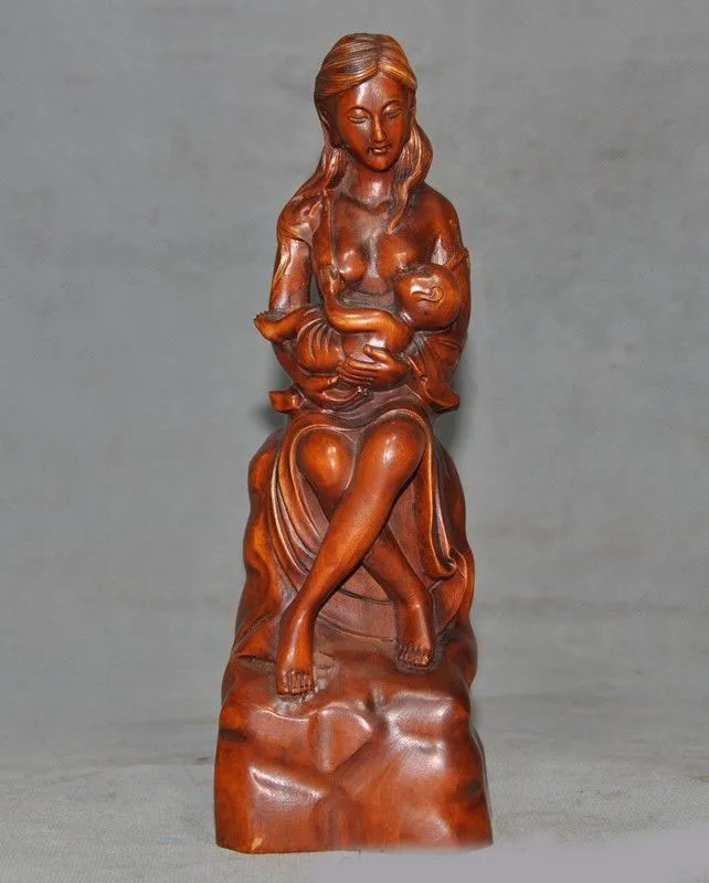 Christmas Old Chinese Boxwood Wood pure Hand carved Ancient Belle boy Mother&child statue Halloween
Christmas Old Chinese Boxwood Wood pure Hand carved Ancient Belle boy Mother&child statue Halloween