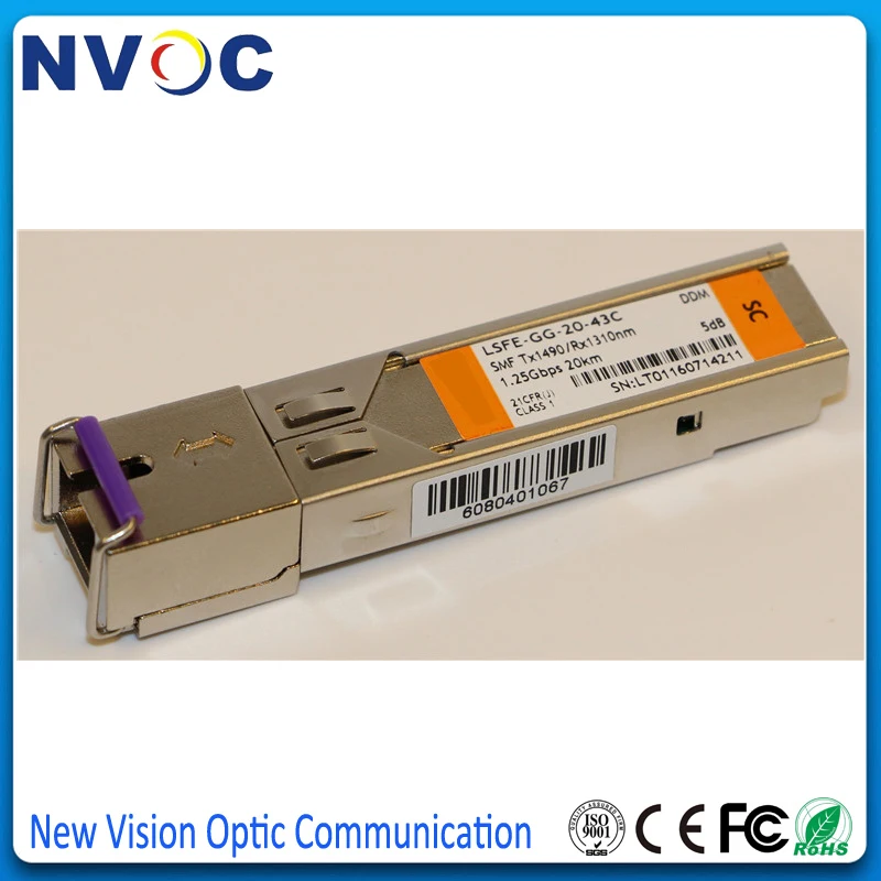 EPON OLT PX20++ Enhanced (7dBm) PON SFP Module,20KM,Tx1490nm 1.25G,Rx1310nm 1.25G,SFP Form-Factor,SC/UPC Receptacle,Commercial
EPON OLT PX20++ Enhanced (7dBm) PON SFP Module,20KM,Tx1490nm 1.25G,Rx1310nm 1.25G,SFP Form-Factor,SC/UPC Receptacle,Commercial