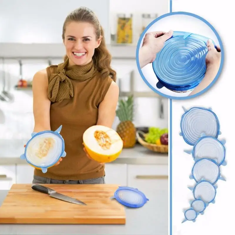 5/6 Pcs/set Silicone Stretch Lids Universal Suction Lid-bowl Pan Cooking Pot Lid-silicone Cover Silicone Bowl Lid Kitchen Tool
5/6 Pcs/set Silicone Stretch Lids Universal Suction Lid-bowl Pan Cooking Pot Lid-silicone Cover Silicone Bowl Lid Kitchen Tool