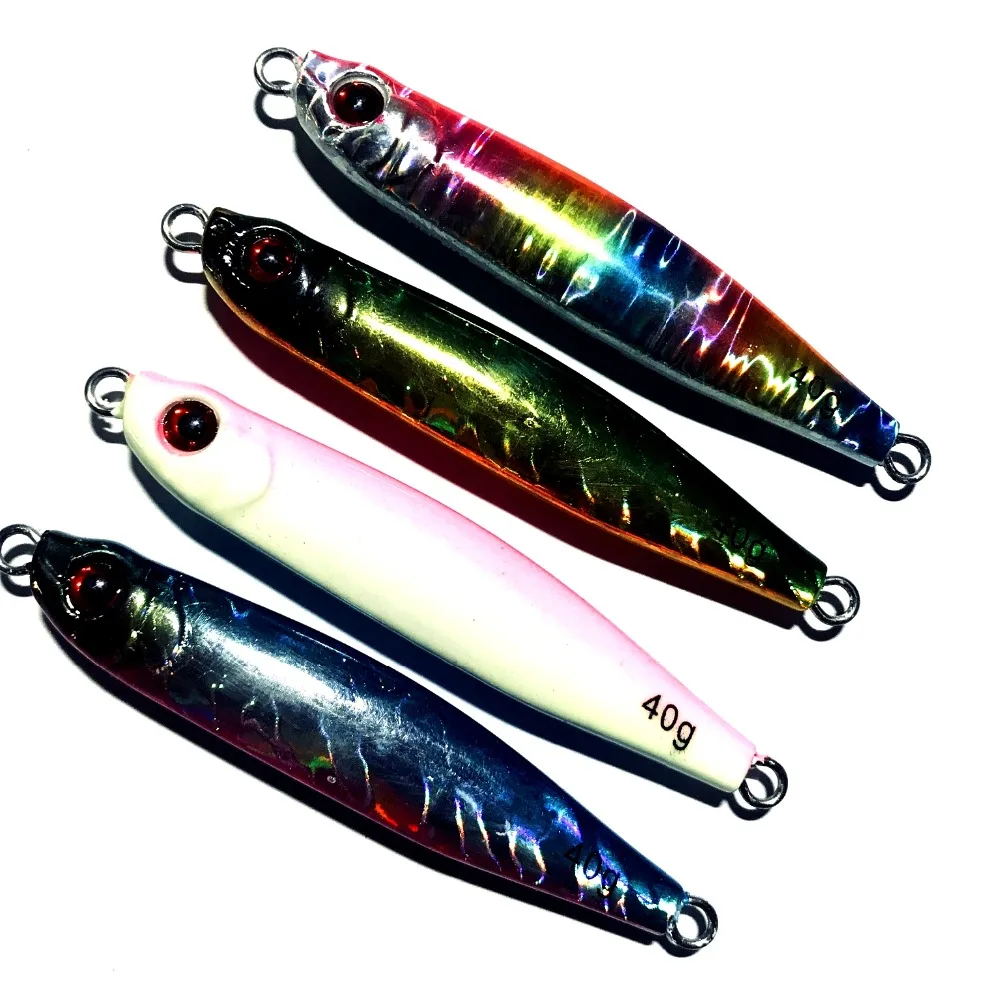 Deep Sea Fishing Lure Metal Jig Luminous Jigging spoon Jigbait Glow 40g-100g
