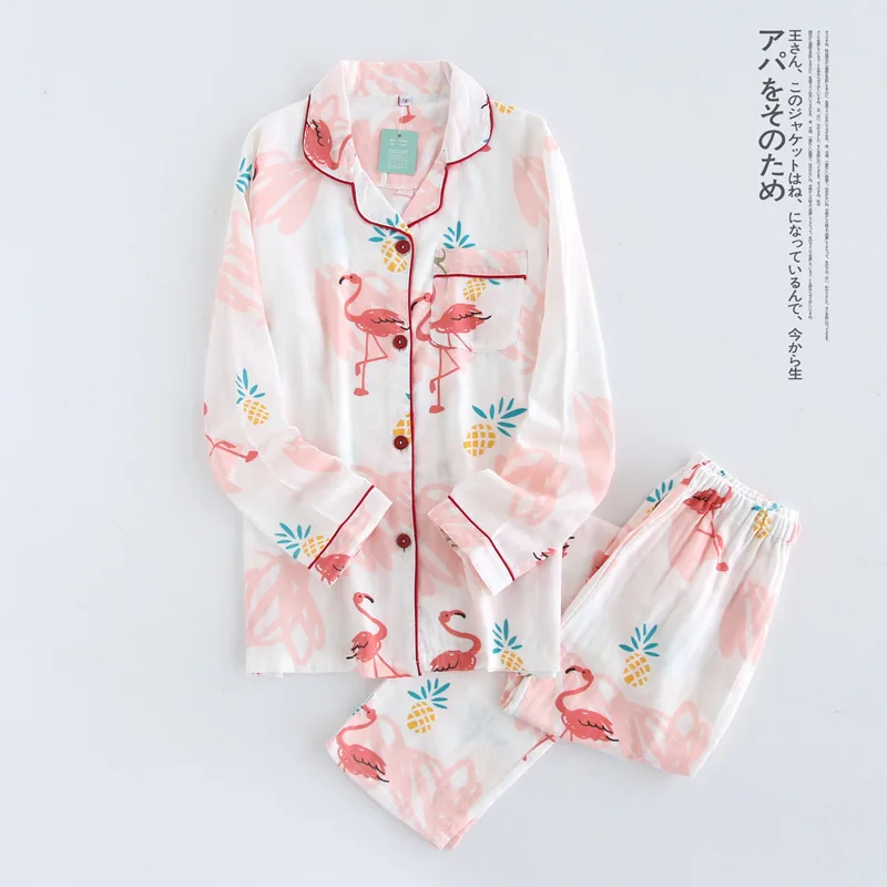 Flamingo Print Pajamas for Women Home Suit Cotton Women Sleepwear Autumn Long Sleeve Pyjama Femme Fashion Home Suit Nightwear
Flamingo Print Pajamas for Women Home Suit Cotton Women Sleepwear Autumn Long Sleeve Pyjama Femme Fashion Home Suit Nightwear