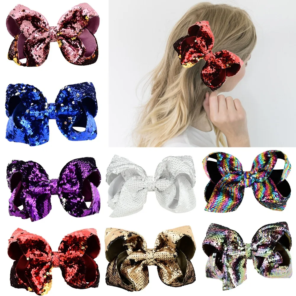 8" Large Grosgrain Ribbon Hair Bow Sequin Hair Pins for Girls Woman Hair Accessories Alligator Clips Bowknot Hair Clips Barrette
8" Large Grosgrain Ribbon Hair Bow Sequin Hair Pins for Girls Woman Hair Accessories Alligator Clips Bowknot Hair Clips Barrette