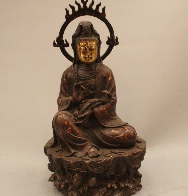 12" Chinese Buddhism Purple Bronze Seast Ru Yi Kwan-yin Guan Yin Goddess Statue
12" Chinese Buddhism Purple Bronze Seast Ru Yi Kwan-yin Guan Yin Goddess Statue