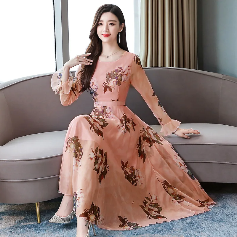 2019 Vintage Style Floral Print Long Dress Woman High Waist Plus Size Dress Autumn Chiffon Long Sleeve Party Dress 3XL Vestidos
2019 Vintage Style Floral Print Long Dress Woman High Waist Plus Size Dress Autumn Chiffon Long Sleeve Party Dress 3XL Vestidos