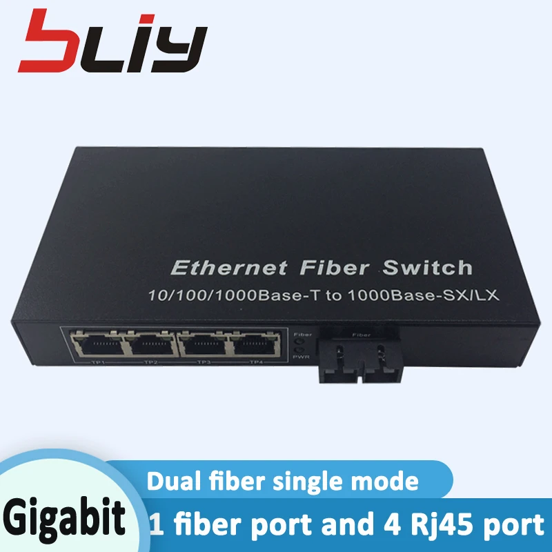 Bliy 1G4E 20 км 1000 м двойной волоконный однорежимный SC порт RJ45 ethernet