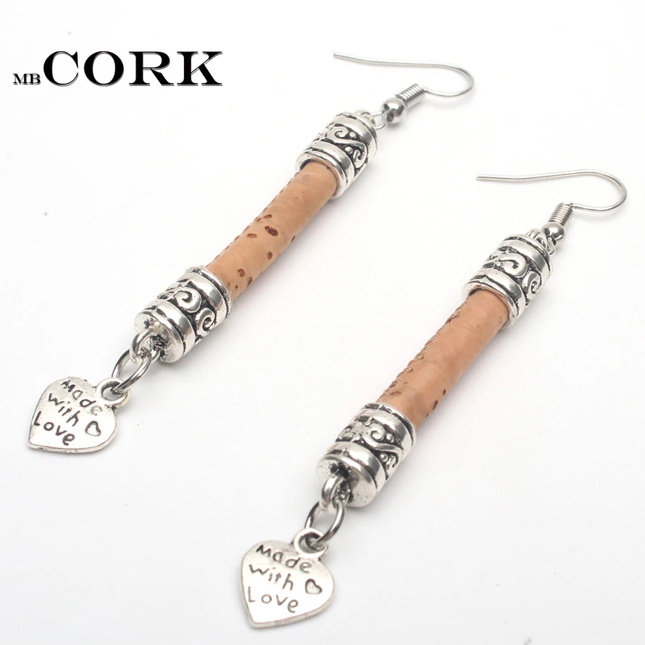 Natural Cork handmade love heart drop earrings original unique women lovely dangle earrings vegan jewelryl Erw-007
Natural Cork handmade love heart drop earrings original unique women lovely dangle earrings vegan jewelryl Erw-007