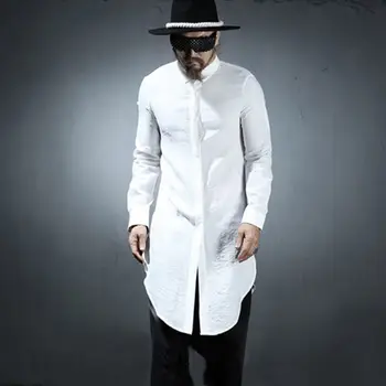 2016 summer long paragraph shirt men's personality trend Korean youth self-cultivation solid color fold shirt singer costumes
2016 summer long paragraph shirt men's personality trend Korean youth self-cultivation solid color fold shirt singer costumes