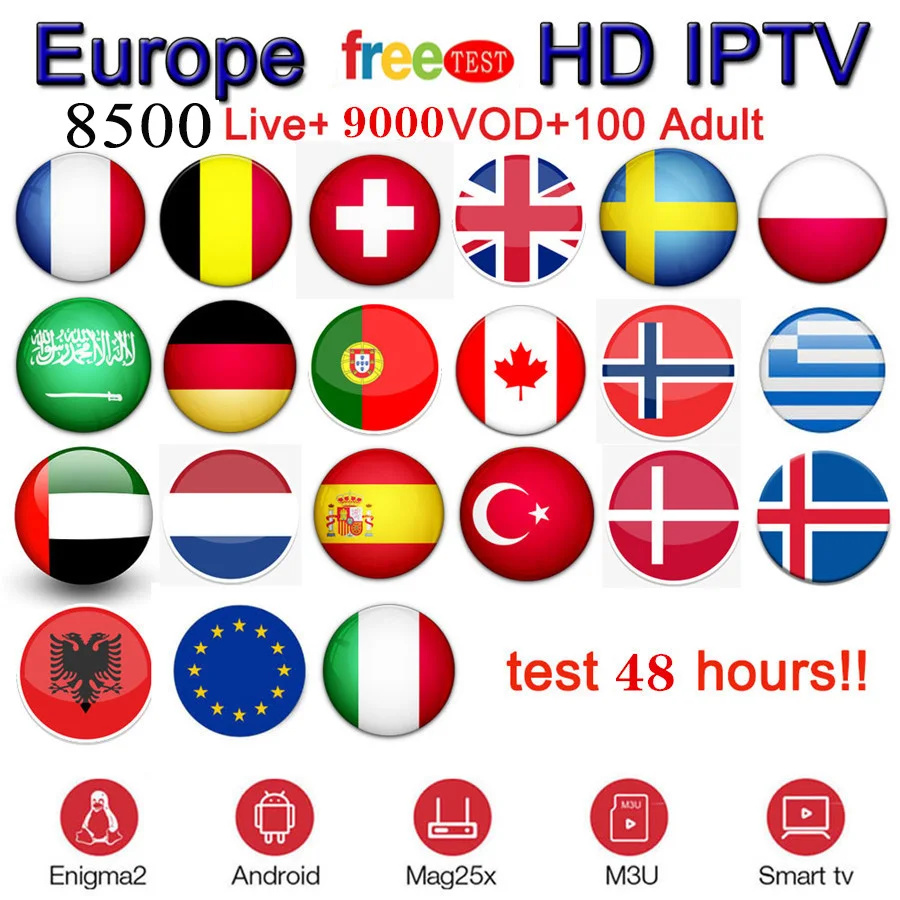 Free Test Iptv 8500+Live Best IPTV M3u Subscription Iptv Italy UK German French Spanish For Android Box M3u Enigma2 Smart TV PC
Free Test Iptv 8500+Live Best IPTV M3u Subscription Iptv Italy UK German French Spanish For Android Box M3u Enigma2 Smart TV PC