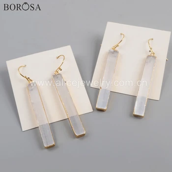 BOROSA High Quality Rectangle Transparent Selenites Stone Drop Earrings for Women Fashion Natural Stone Dangle Earrings G1777
BOROSA High Quality Rectangle Transparent Selenites Stone Drop Earrings for Women Fashion Natural Stone Dangle Earrings G1777