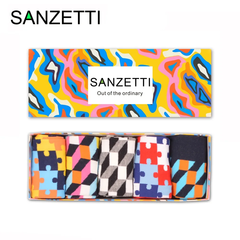 SANZETTI 5 pair/lot Gift Box Funny Men's Combed Cotton Crew Brand Skateboard Socks Colorful Novelty Dress Casual Design Socks
SANZETTI 5 pair/lot Gift Box Funny Men's Combed Cotton Crew Brand Skateboard Socks Colorful Novelty Dress Casual Design Socks