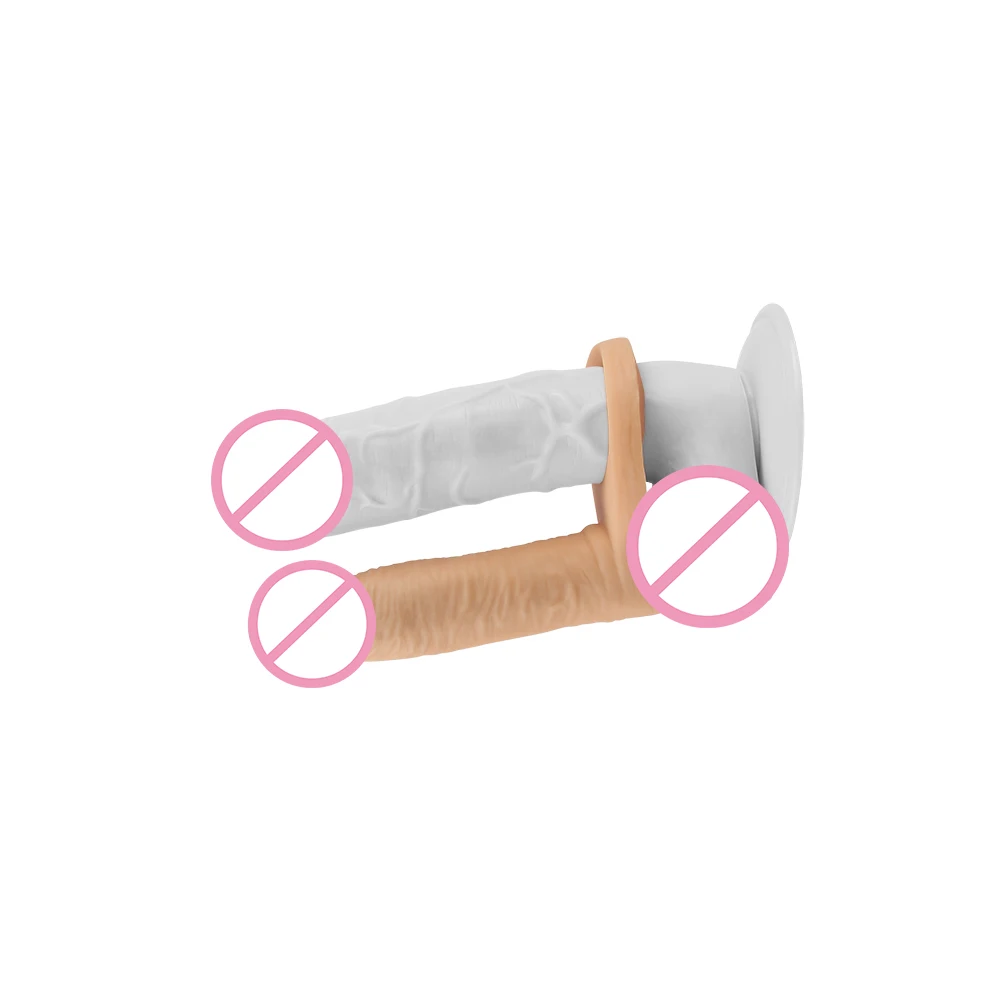 lovetoy Huge Dildo Penis Ring Vibrator Flesh TPE Strap on Double Penetration Anal toy Dildos Adult toy Sex toy for men 3