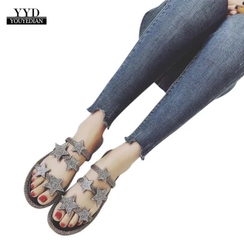 YOUYEDIAN shoes woman Women Diamond Sand Beach Flat Slippers Platform Wedge Shoes Five-Star Sandals chaussure femme talon #A40
YOUYEDIAN shoes woman Women Diamond Sand Beach Flat Slippers Platform Wedge Shoes Five-Star Sandals chaussure femme talon #A40