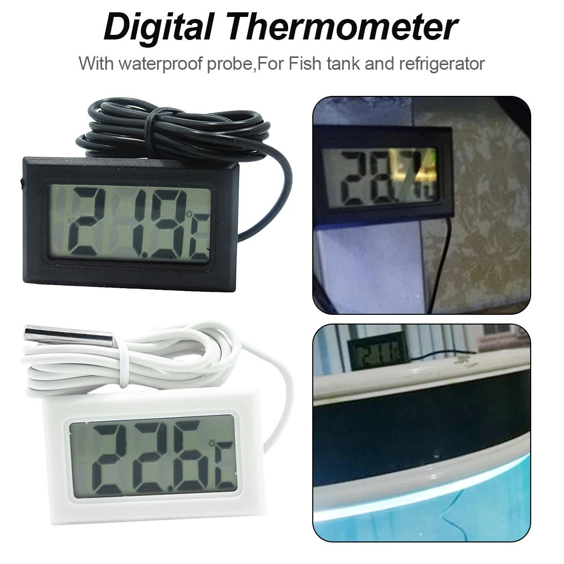 

-50~110C LCD Digital Thermometer for Freezer Temperature Refrigerator Fridge Thermometer Fish Tank Temperaturer Tester