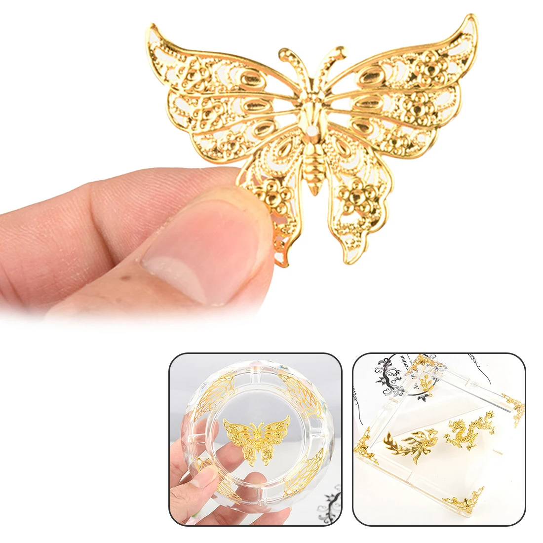 Jewelry Filling Sticker for DIY Ashtray 10pcs Dragon Fan Leaves Butterfly Metal Material epoxy Mold makeing
Jewelry Filling Sticker for DIY Ashtray 10pcs Dragon Fan Leaves Butterfly Metal Material epoxy Mold makeing