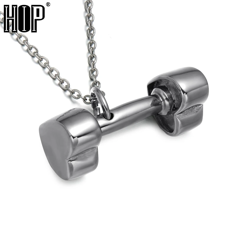 HIP Titanium Stainless Steel Gym Sport Crossfit Fitness Barbell Heart Dumbbell Pendants Necklaces for Men Jewelry 
HIP Titanium Stainless Steel Gym Sport Crossfit Fitness Barbell Heart Dumbbell Pendants Necklaces for Men Jewelry